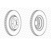 FERODO DDF1898C-1 Brake Disc Front Axle Fits Volvo S60 1 S80 1 V70 MK2