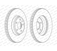 FERODO DDF2596C-1 Brake Disc Front Fits Audi A5 Sportback Convertible Q5 A4 B9