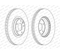 FERODO DDF2601C-1 Brake Disc Front Fits Land Rover Discovery 5 Van Defender Van