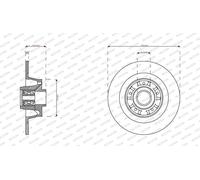 FERODO DDF3341C-1 Brake Disc Rear Axle Braking Fits Renault Megane 3 Coupe
