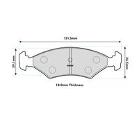 Ferodo DS3000 Front Brake Pads For Ford Fiesta MK3 1.0 1989>1995 - FCP206R