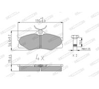 Brake pads FVR517 FERODO for VW TRANSPORTER / CARAVELLE T3 Bus LT 40-55 I Van