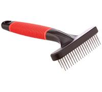 Ferplast 2-in-1 Comb for Dogs and Cats, Medium and Long Hair, Rounded Rotating Anti-Irritation Teeth and Non-Slip Handle