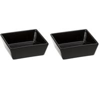 Ferplast Altair 14 Ceramic Bowl for Cats and Dogs, 14 x 14 x 5 cm, 0.5 Litre, Black (Pack of 2)
