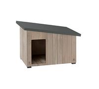 Ferplast ARGO 100 FSC Wooden Dog House - Sloping Roof, Openable - Waterproof & Anti-UV Resin Treatment - Insulating Feet - Finished Door - 100 x 55 xh 73.5 cm
