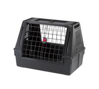 Ferplast Dog Carrier for Car ATLAS CAR 80 SCENIC Car Dog Crate, Wide ventilation grills, Dog Car Seat, Hygienic draining mat included, 82 x 51 x h 61 cm Grey