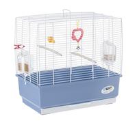Ferplast Bird Cage Canary Cage Rekord 3, Complete with Accessories and Rotating Feeders, Sturdy White Painted Metal and Blue Plastic Bottom, 49 X 30 XH 48.5 cm
