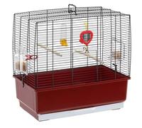 Ferplast Bird Cage Canary Cage Rekord 3, Complete with Accessories and Rotating Feeders, Sturdy White Painted Metal and Blue Plastic Bottom, 49 X 30 XH 48.5 cm