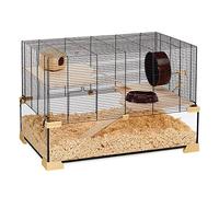 Ferplast Cage for Hamsters or Mice Carat 80 Small Rodents Two Levels with Accessories Made of Glass and Metal Mesh