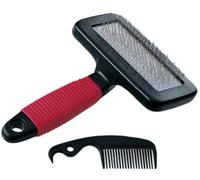 Ferplast Carding brush for dogs and cats GRO 5944, Hair remover comb included, Ideal for medium and long haired animals, 16 x 9,8 x h 3,3 cm
