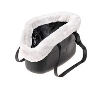 Ferplast Carrier bag for dogs WITH-ME WINTER, made of EVA, Soft rubber plastic, with faux-fur lining, Adjustable handles, Safety belt included, 21.5 x 43.5 x h 27 cm Black