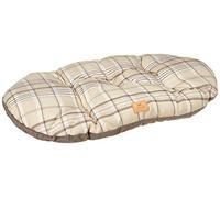 Ferplast Cat And Dog Padded Cushion Scott 78/8, Double-Sided, Tartan, Soft Velvet, Washable, Brown, L