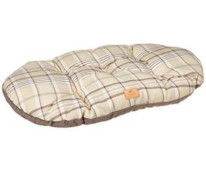 Ferplast Cat And Dog Padded Cushion Scott 78/8, Double-Sided, Tartan, Soft Velvet, Washable, Brown, L