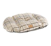 Ferplast Cat Bed Dog Bed Padded Pet Cushion Double-Sided, Tartan, Soft Velvet, Washable, 43 x 30 x h 4 cm. Brown