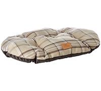 Ferplast Cat And Dog Padded Cushion Scott 55/4, Double-Sided, Tartan, Soft Velvet, Washable, Brown, S