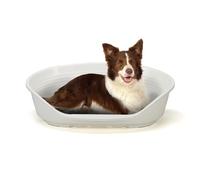 Ferplast Cat Bed, Plastic Dog Bed Large, Ventilation Holes and Non-Slip Rubber Feet for Added Stability 93,5 x 68 x h. 28,5 cm. White