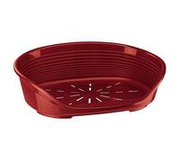 Ferplast - Dog Bed - Plastic Dog Bed Large - 100% Recycled Plastic - Dog Bed Washable - Dog Basket - Breathable & Antislip - Siesta Deluxe - 84 x 55 x h 28,5 CM, XL, BORDEAUX