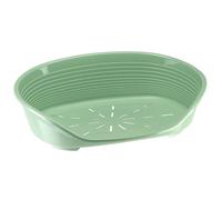 Ferplast Cat Bed, Plastic Dog Bed Large, Ventilation Holes and Non-Slip Rubber Feet for Added Stability 93,5 x 68 x h. 28,5 cm. Green