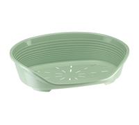 Ferplast Dog Bed, Plastic Dog Bed Medium Size Dogs, 100% Recycled Plastic, Pet Bed Washable, Dog Basket, Breathable & Antislip, Siesta Deluxe 70,5 x 52 x 23,5 cm, M, Green