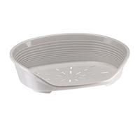 Ferplast Cat Bed, Plastic Dog Bed Medium, Ventilation Holes and Non-Slip Rubber Feet for Added Stability 70,5 x 52 x h. 23.5 cm. Grey