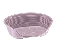 Ferplast Cat Bed, Plastic Dog Bed Small, Ventilation Holes and Non-Slip Rubber Feet for Added Stability 49 x 36 x h. 17.5 cm. Pink