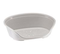 Ferplast Dog Bed Cat Bed, Plastic Dog Bed Small Dogs, 100% Recycled Plastic, Pet Bed Washable, Dog Basket, Breathable & Antislip, Siesta Deluxe 61,5 x 45 x 21,5 cm, S, Grey