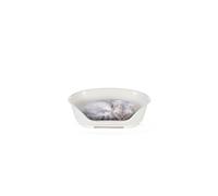 FERPLAST - Dog Bed & Cat Bed - Plastic Dog Bed Extra Small - 100% Recycled Plastic - Dog Bed Washable - Dog Basket - Breathable & Antislip - Siesta Deluxe - 43 x 28 x h 17,5 CM, XS, WHITE