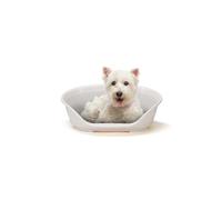 Ferplast Cat Bed, Plastic Dog Bed Small, Ventilation Holes and Non-Slip Rubber Feet for Added Stability 61,5 x 45 x h. 21.5 cm. White