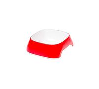 Ferplast Cat Bowls GLAM, Non-Slip Rubber Base, Food and Water Plastic Small Dog Bowl Easy to Clean, 0,2 Liter, Red