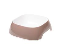 Ferplast Cat Bowls GLAM, Non-Slip Rubber Base, Food and Water Plastic Small Dog Bowl Easy to Clean, 0,4 Liter, Grey