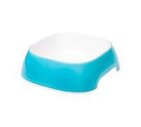 Ferplast Cat Bowls GLAM, Non-Slip Rubber Base, Food and Water Plastic Small Dog Bowl Easy to Clean, 0,4 Liter, Blue