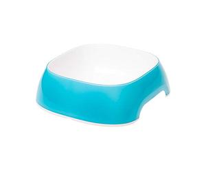 Ferplast Cat Bowls GLAM, Non-Slip Rubber Base, Food and Water Plastic Small Dog Bowl Easy to Clean, 0,4 Liter, Blue