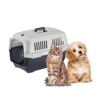 Ferplast Cat Carrier CLIPPER 2, IATA Approved Travel Crate, Pet Carrier for Small Dogs and Cats max 8 Kg, 57 x 37 x h 36 cm, Steel Door, Secure Closure