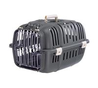 Ferplast Cat Carrier, Small Dog Carrier, Dogs and Cats up to 5 kg, Shockproof Transparent Door, Ventilation Slots, 32 x 47 x h 29 cm, JET 10 Dog Travel Crate, Cat Travel Carrier, Grey