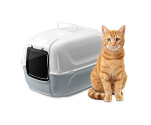 Ferplast Cat Litter Box, XXL, 2 Anti-Odor Filters and Scoop Included, Grey, L 67 × W 49 × H 47 cm