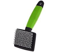 Ferplast Cat Slicker Brush, Short to Long Hair, Soft Bristles with Rounded Tips, Non-Slip Soft Ergonomic Grip, Size S, Green