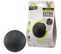 Ferplast CHEWA BOING BALL Dog Toy Super Bouncing & Floating - Innovative Chewing-Resistant Material - 3D Texture for Dental Hygiene - Ultra Durable - Italian Design - Size M, Black