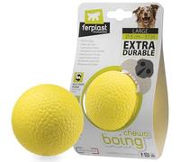 Ferplast CHEWA BOING BALL Dog Toy Super Bouncing & Floating - Innovative Chewing-Resistant Material - 3D Texture for Dental Hygiene - Ultra Durable - Italian Design - Size L, Yellow