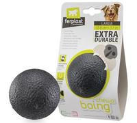 Ferplast CHEWA BOING BALL Dog Toy Super Bouncing & Floating - Innovative Chewing-Resistant Material - 3D Texture for Dental Hygiene - Ultra Durable - Italian Design - Size L, Black