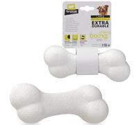 Ferplast CHEWA BOING BONE Dog Toy Super Bouncing & Floating - Innovative Chewing-Resistant Material - 3D Texture for Dental Hygiene - Ultra Durable - Italian Design - Size L, White