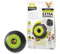Ferplast CHEWA BOING Medium Size Dog Treat Toy Ball - Durable, Non-Toxic, Bite Resistant, Dog Dental Hygiene, Bouncing and Floating, Black