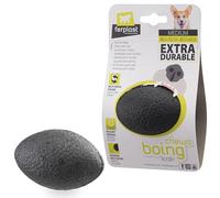 Ferplast CHEWA BOING RUGBY Dog Toy Super Bouncing & Floating - Innovative Chewing-Resistant Material - 3D Texture for Dental Hygiene - Ultra Durable - Italian Design - Size M, Black