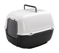 Ferplast Closed Cat Litter Tray, Cat Litter Box, 2 Anti-odor Activated Carbon Filters Included, Darkened Swing Door, 39,5 x 52,5 x h 38 cm, PRIMA Cat Litter Tray, Black