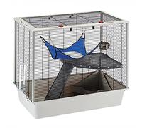 Ferplast comfortable ferret and mice cage FURAT, two-storey structure with accessories included, reinforced corner, varnished black metal and plastic, 78 x 48 x h 70 cm