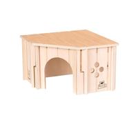 Ferplast Corner House for Rabbits, Guinea Pigs & Hamsters SIN CORNER, FSC® Certified Wood, Ventilation Window, Tool-Free Assembly, 25 x 25 x H 16 cm, Size S