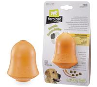 Ferplast CRAZY BELL Dog Toy - Refillable Dispenser for Extended Training - Chicken Flavored for Chewing - Irregular Bouncing - Ultra Durable Natural Rubber - for Large Dogs, Size L