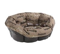 Ferplast Cushion for dog and cat bed SOFA' CUSHION 6 Padded spare cover for pet bed, Soft cotton washable, Adjustable with elastic cord, 73 x 55 x h 27 cm Brown