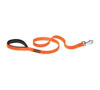 Ferplast DAYTONA G Extra-Resistant Dog Lead - Soft Padded Handle - Practical Hygienic Bag Holder - Anti-Abrasion - Italian Design - 120 x 2.5 cm, Orange