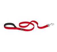 Ferplast DAYTONA G Extra-Resistant Dog Lead - Soft Padded Handle - Practical Hygienic Bag Holder - Anti-Abrasion - Italian Design - 120 x 1.5 cm, Red