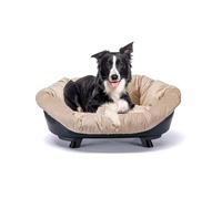 Ferplast Dog and Cat Bed, Washable Raised Bed for Medium Dogs, Breathable and Non-Slip, 85 x 62 x H 33 cm, Black